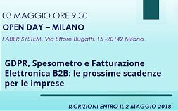 Open Day a Milano dedicato a GDPR, Spesometro e Fatturazione Elettronica B2B