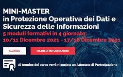 MINI-MASTER in Protezione Operativa dei Dati e Sicurezza delle Informazioni